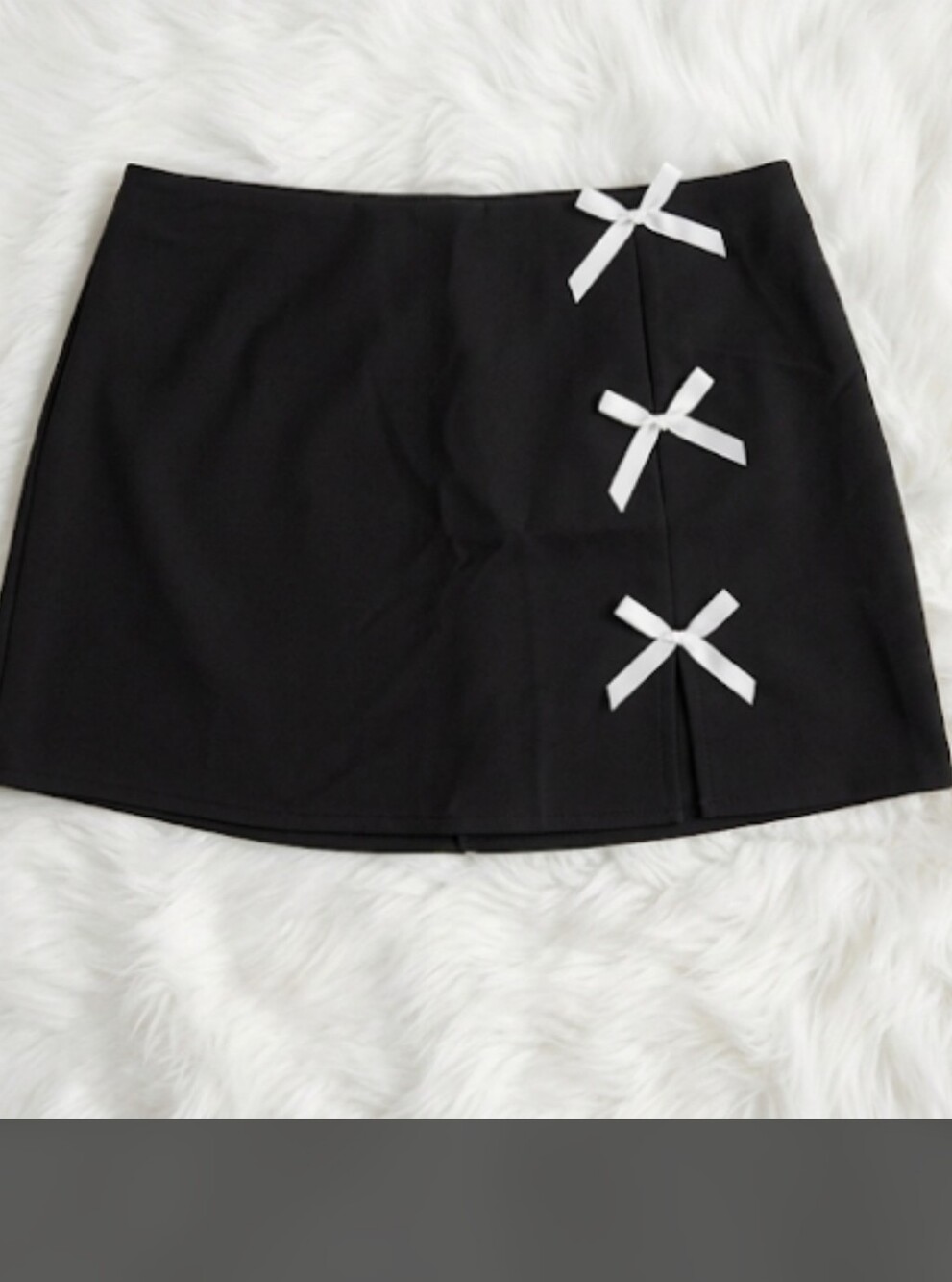 Cider Black Mini Skirt with White Bow Accents Size 1XL Like New